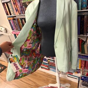 Mint Green Blazer with Scooby Doo Lining